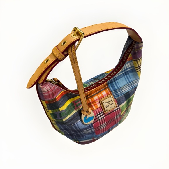 Dooney & Bourke Colorful Plaid Madras Shoulder Bag - Picture 3 of 9